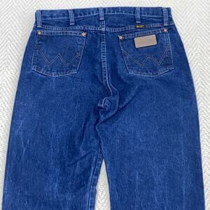 Wrangler Men Blue Jeans 34 x 36 Cowboy Western Straight Fit Denim Cotton Rodeo